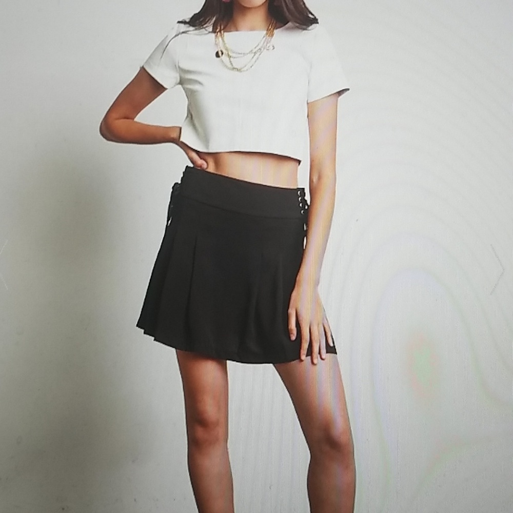 Lace Up Mini Skirt